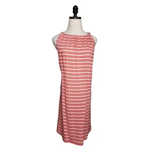 Escapada Living Halter Shift Dress M Tie Keyhole Back Spring Striped Vacation